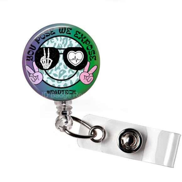 Handmade Accessories - You Pose We Expose Rad Tech ID Name Tag Badge Holder * Radiology Humor *